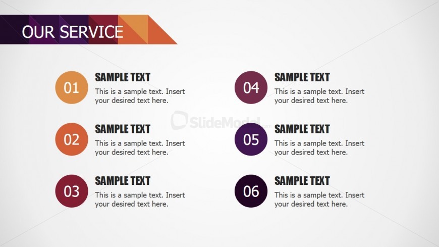 PowerPoint Modern Table Our Service Description