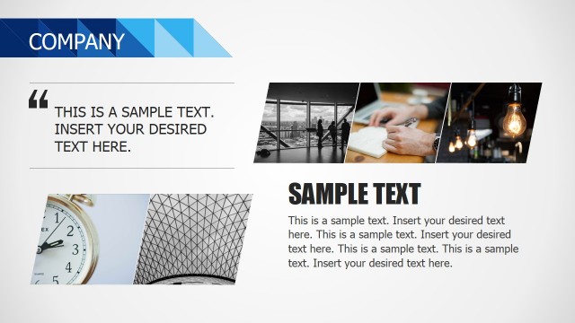 Company Testimonials and Description PowerPoint Template