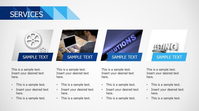 Four Images Services Description PPT Design
