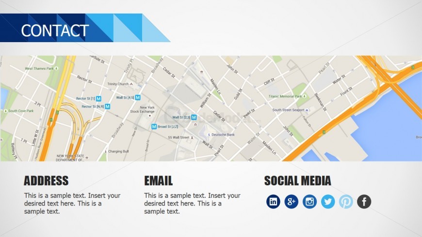 PowerPoint Contact Us Slide Design Blue Business Deck