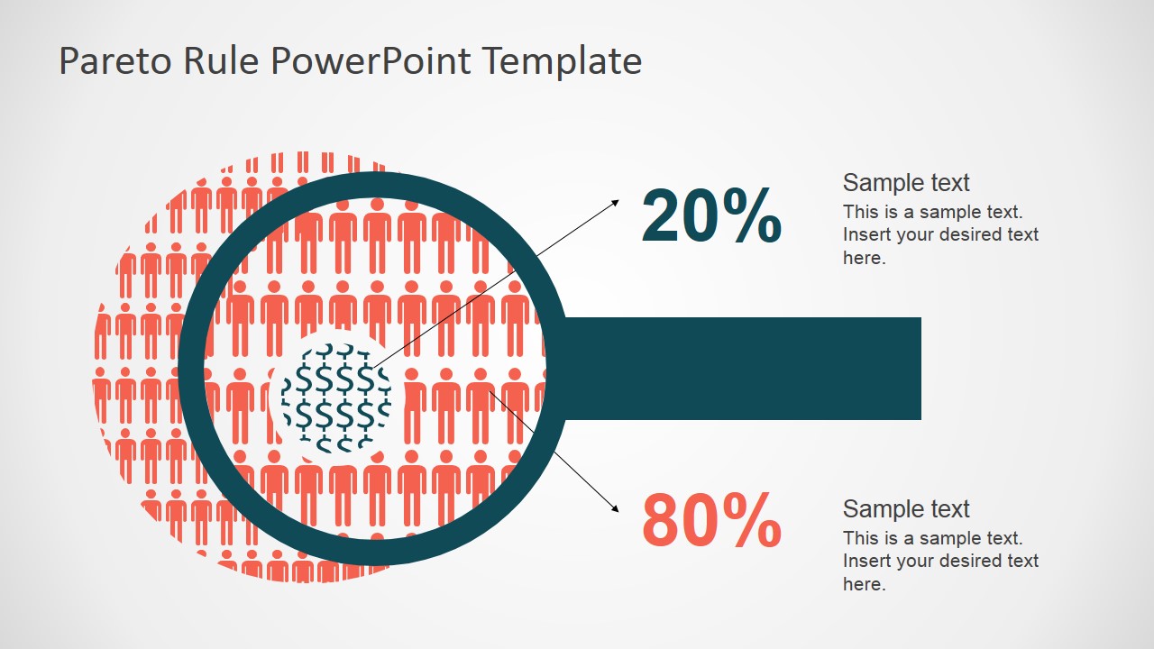 flow chart 3d PowerPoint  SlideModel Pareto Principle  Template