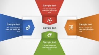 PowerPoint Four Flat Arrows Strategy Layout