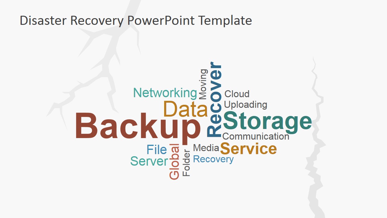 Disaster Recovery Tag Cloud - SlideModel diagram of backup 