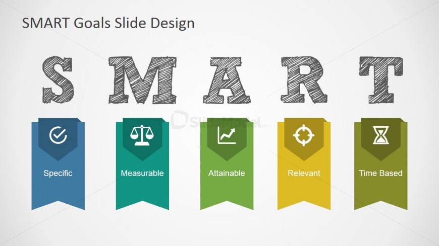 PowerPoint Vertical Banners for SMART Goal Settings Presentations