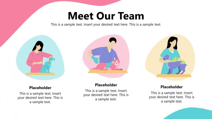 Slide of Vet Clinic Meet Team PowerPoint