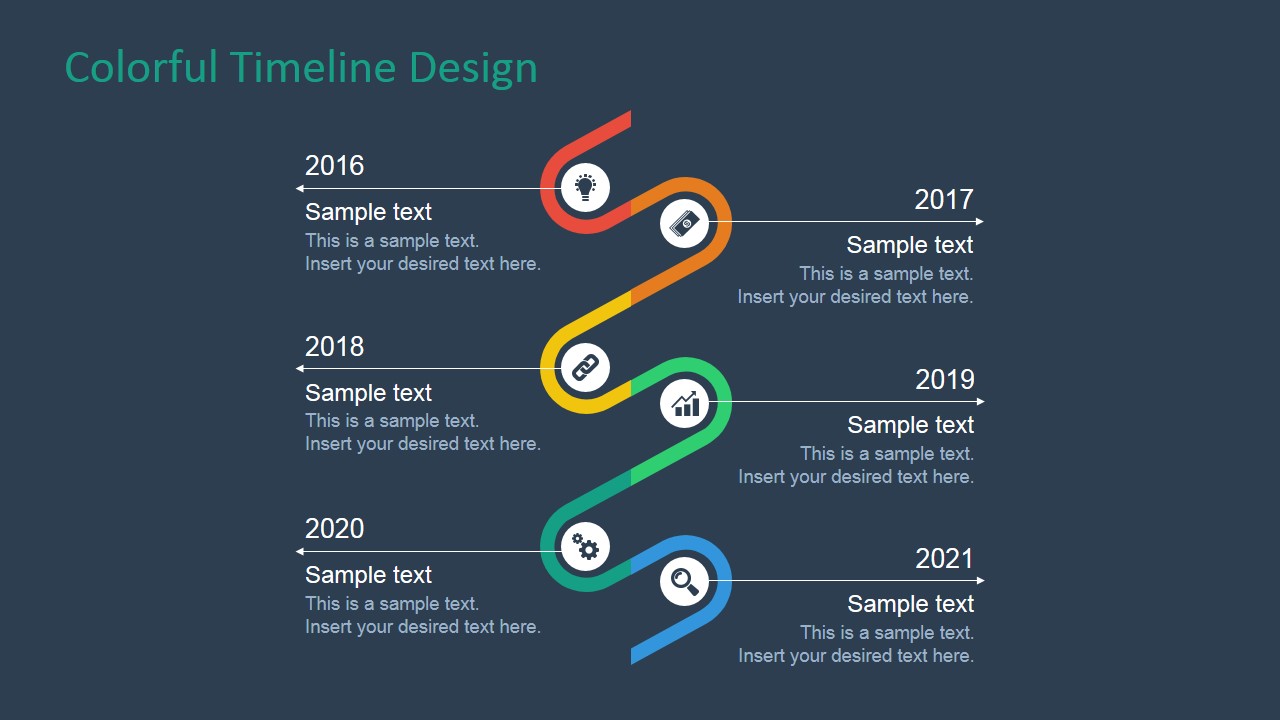 template powerpoint flow chart for SlideModel  Timeline for Design Colorful PowerPoint