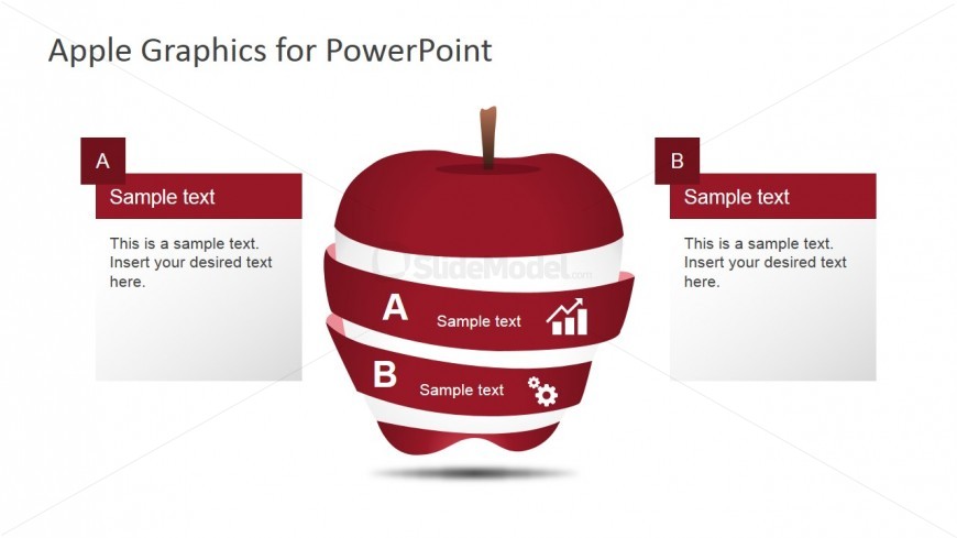 PowerPoint Editable Segmented Apple Shape