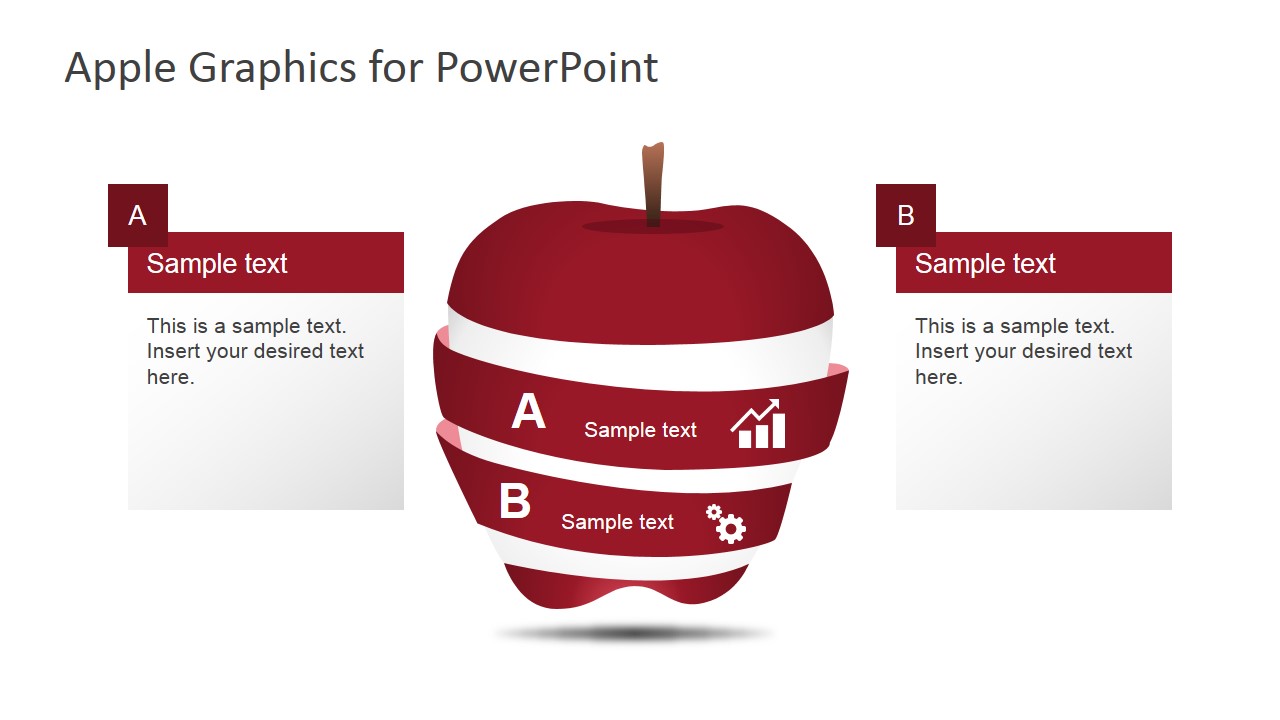 PowerPoint Editable Segmented Apple Shape 
