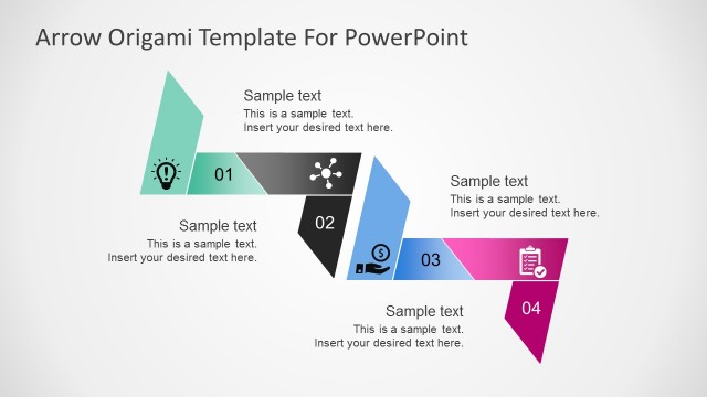 Free Arrow Origami PowerPoint Template For Finance