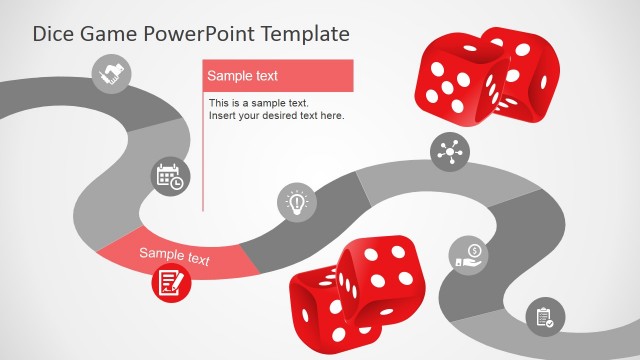 Dice Games Slide Design for PowerPoint Timeline