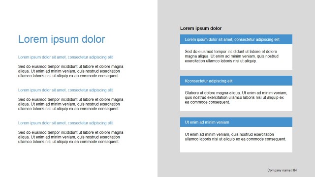 Two Column Tiles Design for Presentation Template Deck
