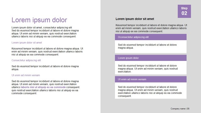 Text Description Section Design of Presentation Template