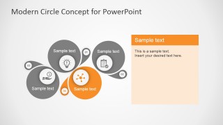 PowerPoint Modern Circles 4 Steps Diagram