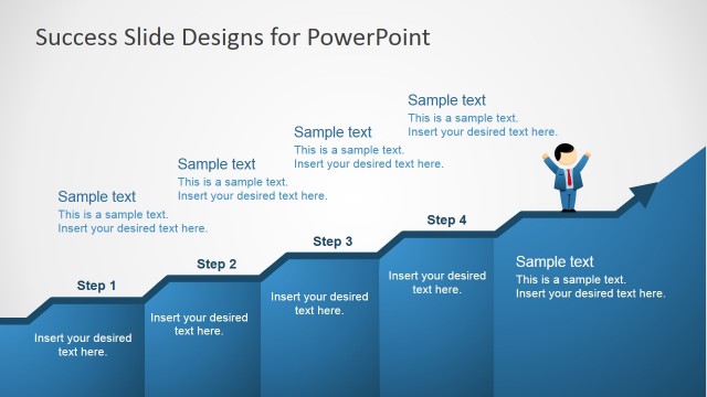 Success In Four Steps PowerPoint Slides