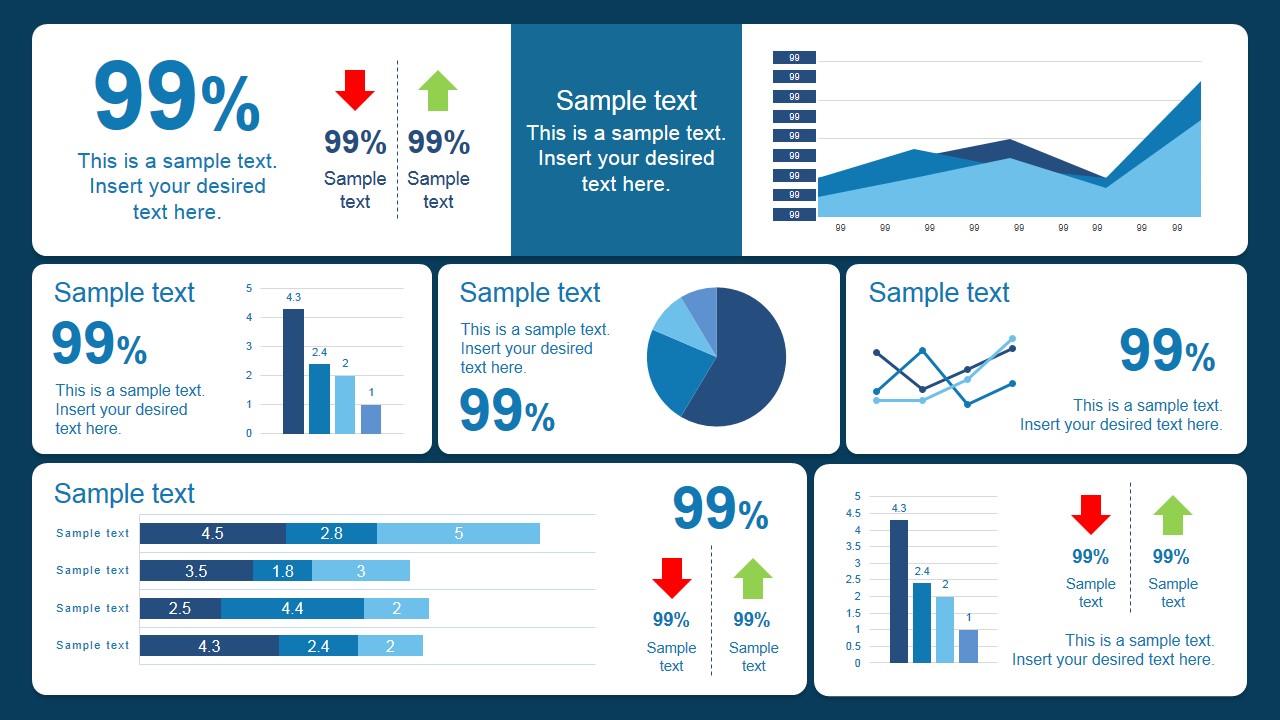 Blue Scorecard Dashboard Design - SlideModel