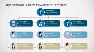 PPT Org Chart Four Levels Tree Diagram