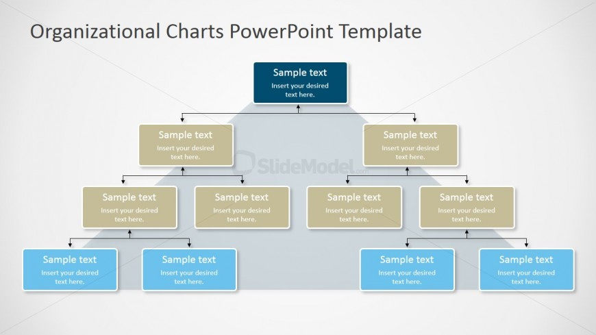 PPT Organizational Chart with Pyramid Background