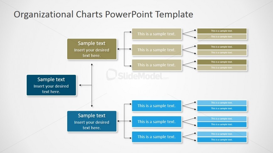 PPT Org Chart Horizontal Diagram