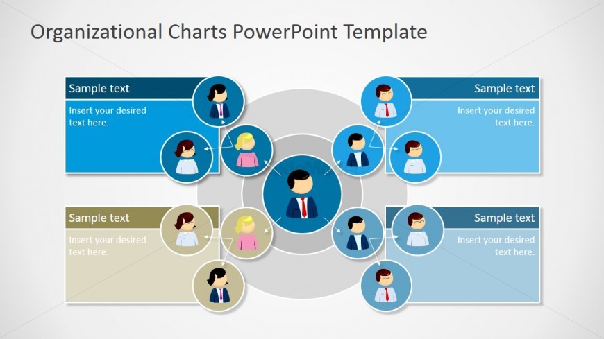 chart format org powerpoint Circular Organizational  Chart PowerPoint SlideModel for