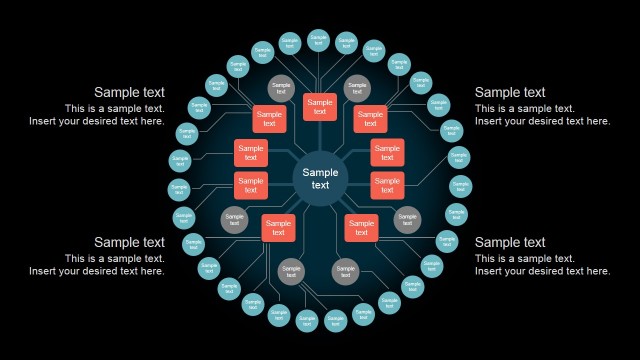 Circular Three Level Org Chart Template for PowerPoint