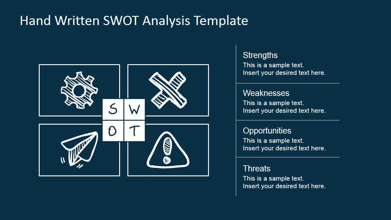 template business strategy SlideModel  Sketched for SWOT Design PowerPoint  Matrix