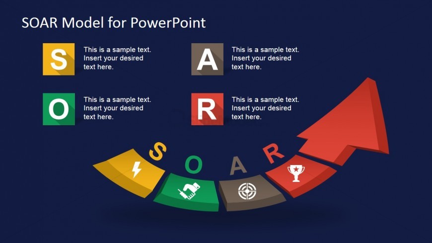 PPT 3D Arrow Diagram for SOAR Analysis