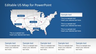 Editable PPT Map of US