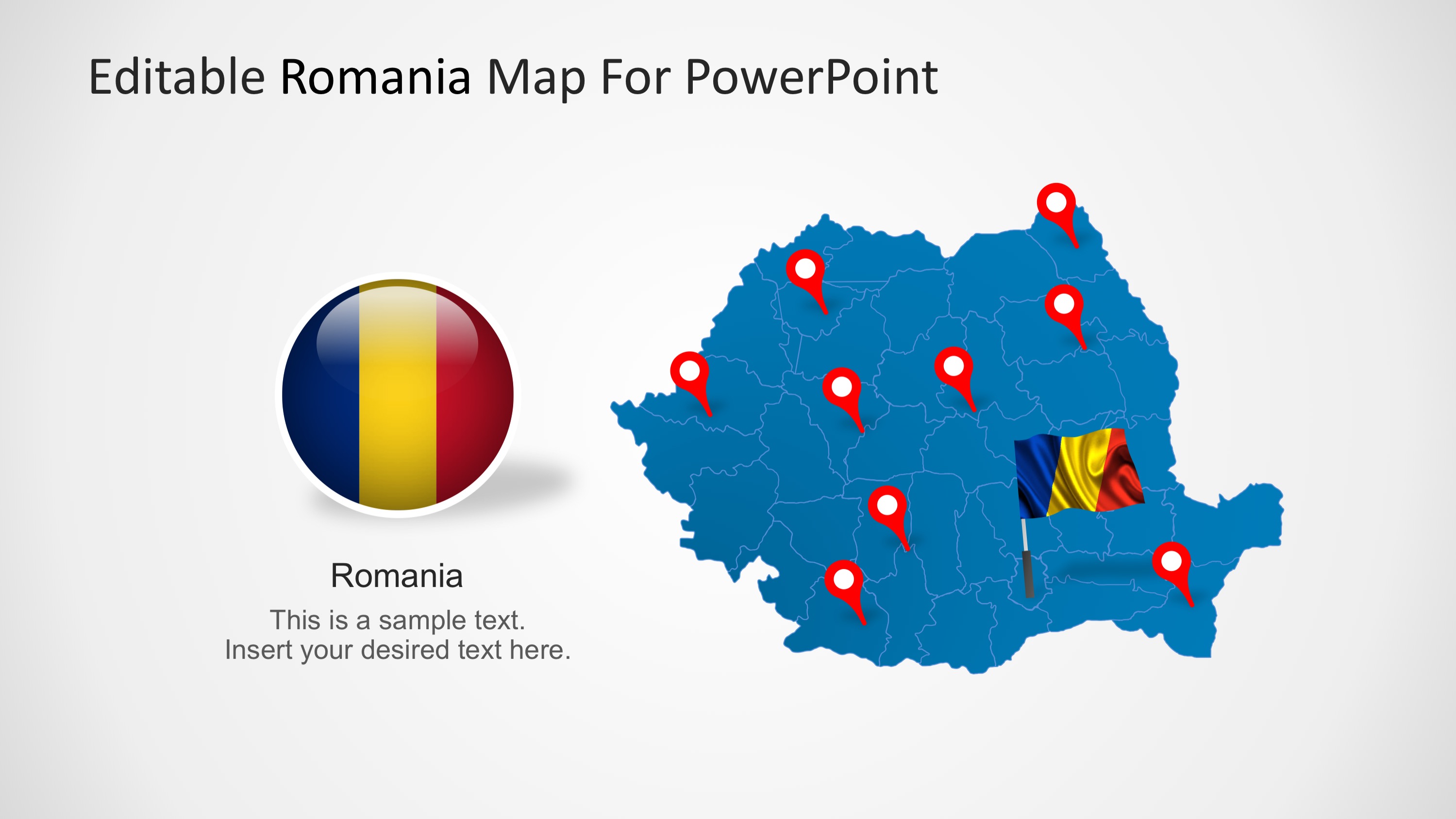 Editable Romania Powerpoint Map Slidemodel
