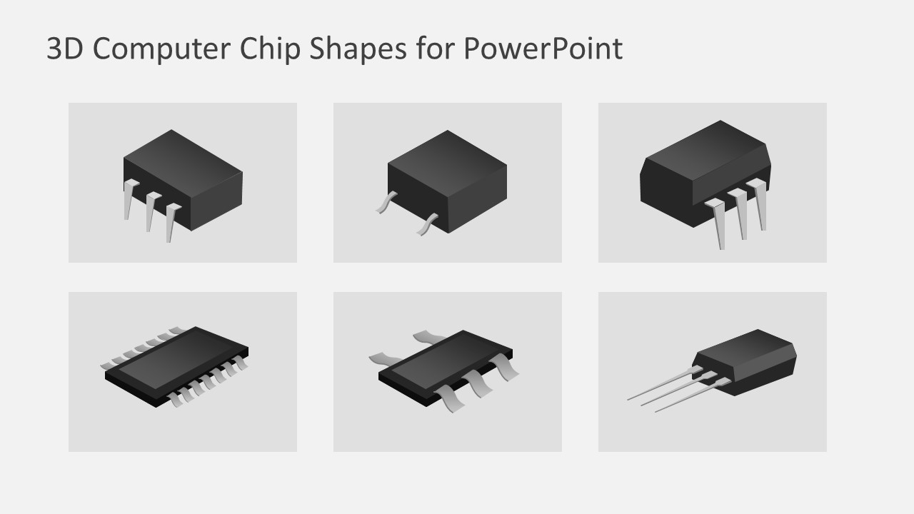 3D Graphic Illustrations of Computer Chips And Semiconductors
