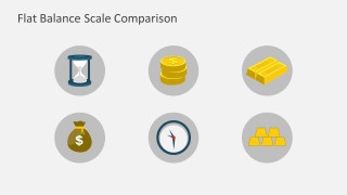 This PowerPoint presentation relates to time and money with an hourglass next to gold coins.