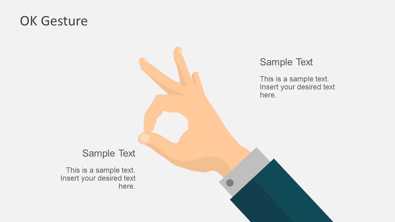 Editable OK Hand Gesture For PowerPoint