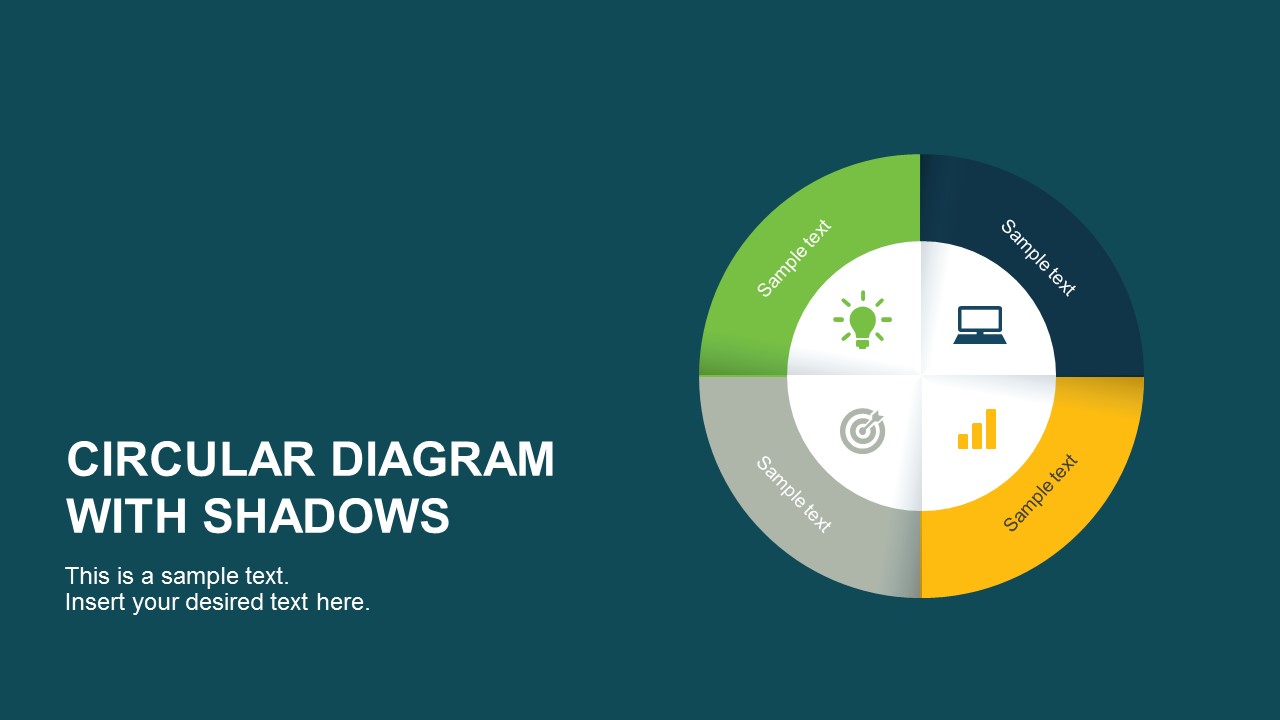  4  Steps Circular PowerPoint Diagram with Shadows 
