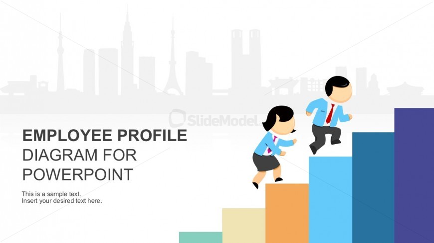 Mike Jane Climbing Stairs Illustration PowerPoint