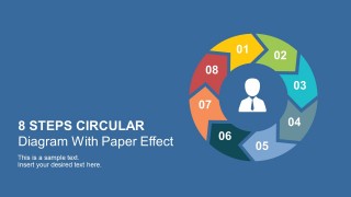 8 Steps Paper Effect Diagram With PowerPoint Icons