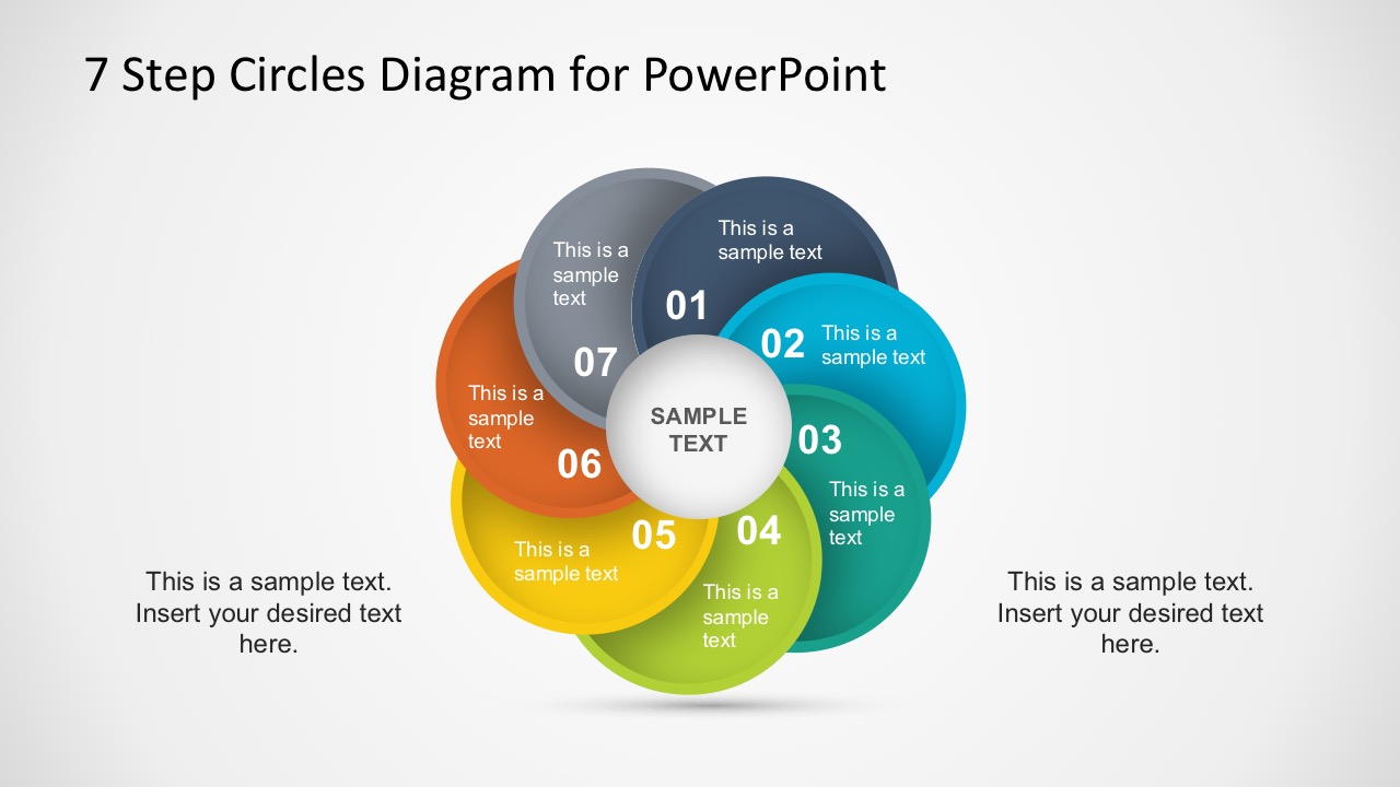 flow template chart 7 step 7 Circles Steps Diagram PowerPoint