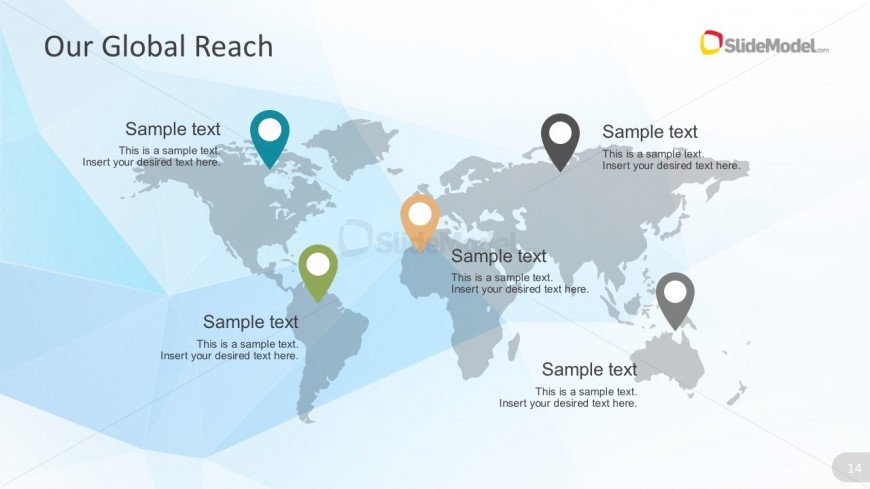 Business Outlets Map Design With PowerPoint Markers