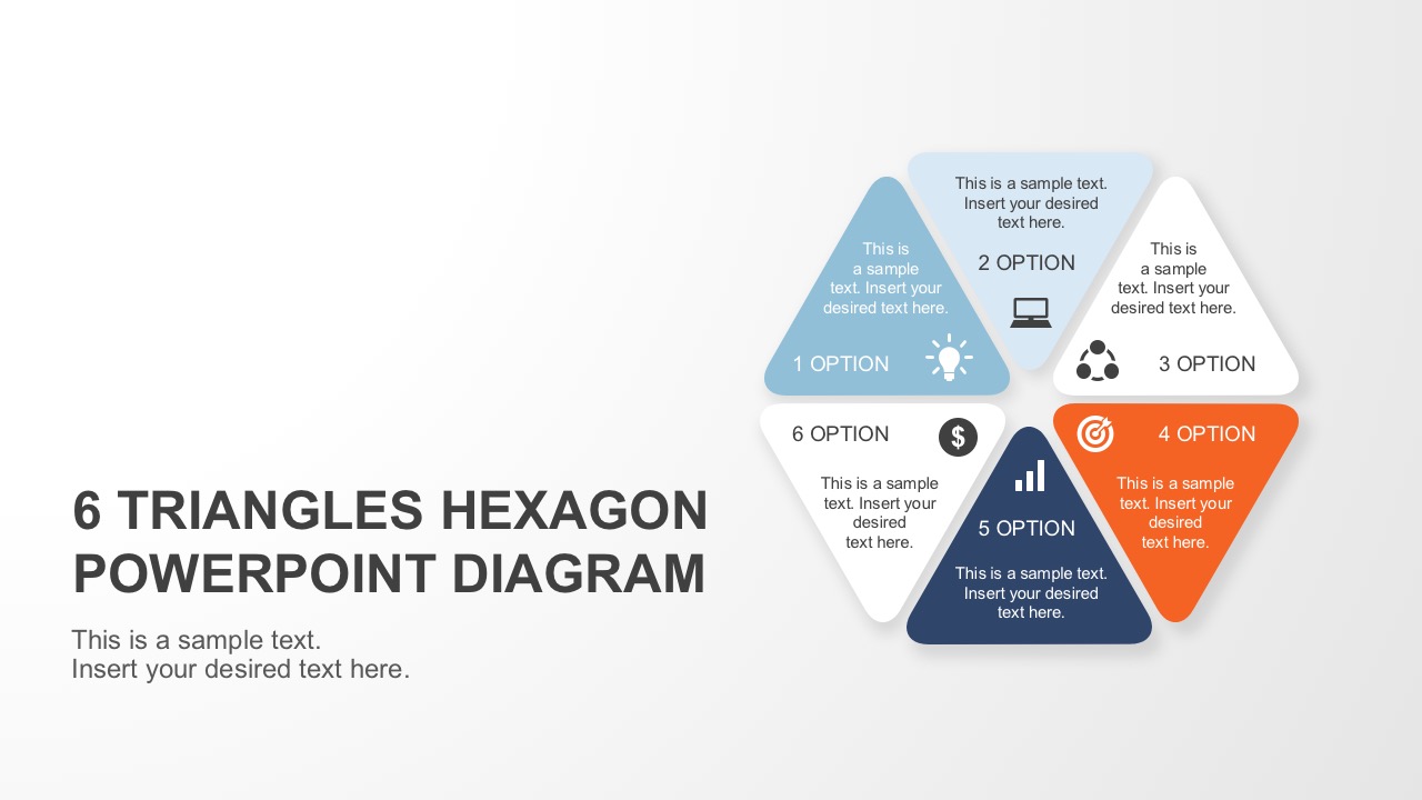 6 Triangles Hexagon Diagram Cover Slide
