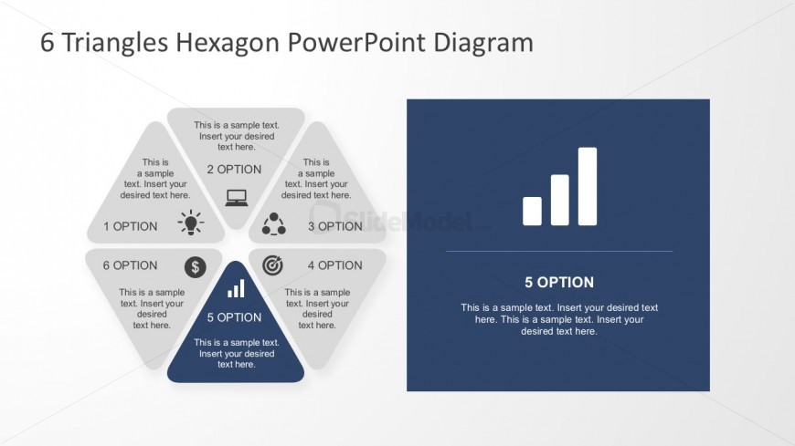 Six Business Steps Triangle PowerPoint Shapes