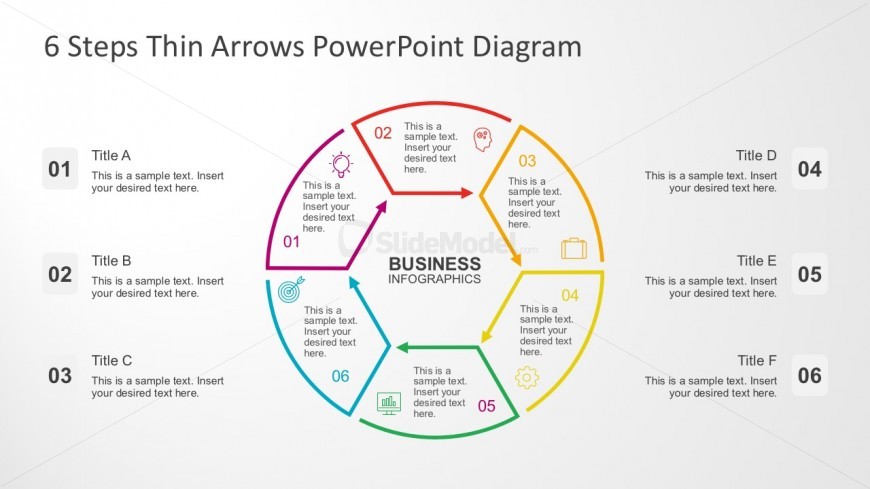 Thin Arrow Chart PowerPoint Templates