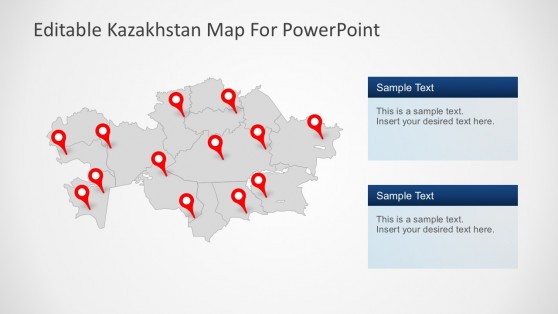 13 Capital City Of Kazakhstan Map PowerPoint Marker