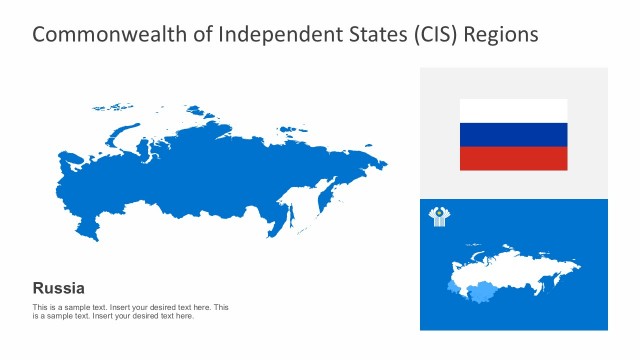 Russia CIS Country Map Template For PowerPoint