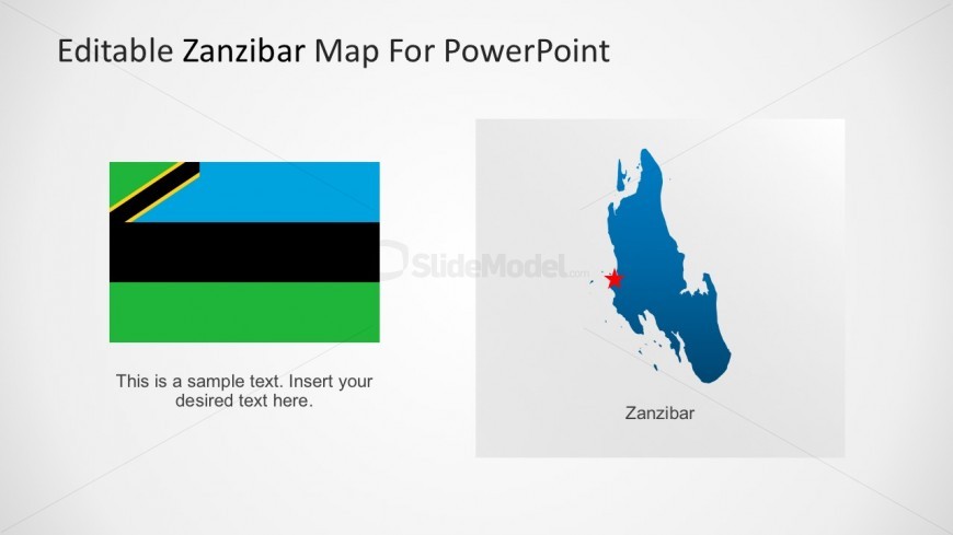 Map of Zanzibar with PowerPoint Flags