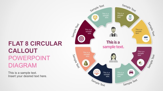 Flat 8 Circular Callout PowerPoint Diagram
