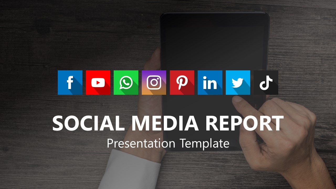 Cover Slide for Social Media Report PowerPoint