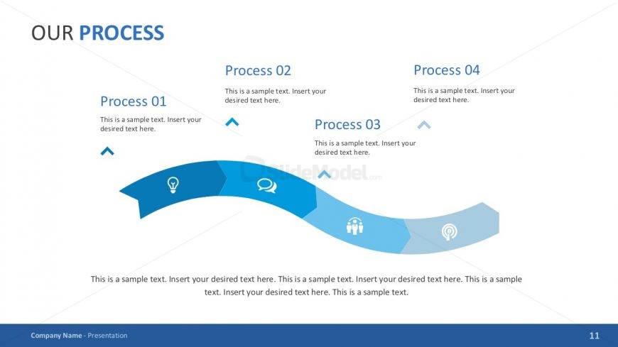 4 Steps Process Slides with Clip Arts