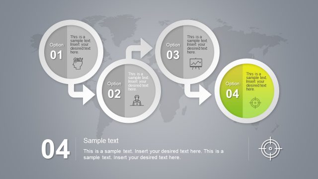 Editable Target Icon Infographic 4 Step Slide