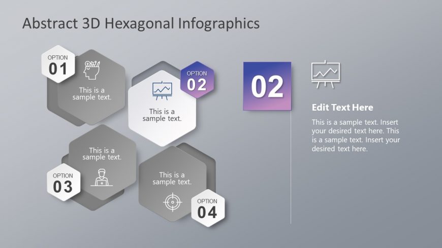 4 Options Abstract 3D PowerPoint Shapes