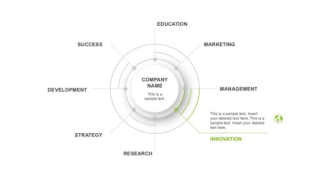 8 Steps Circle Motion Diagram PowerPoint Slides