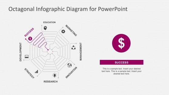 Staged Octagon Diagram Process Flow PowerPoint Slides