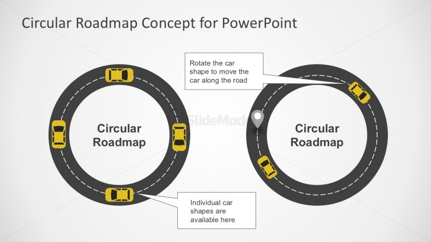 Editable Circular Roadmap Vectors for PowerPoint
